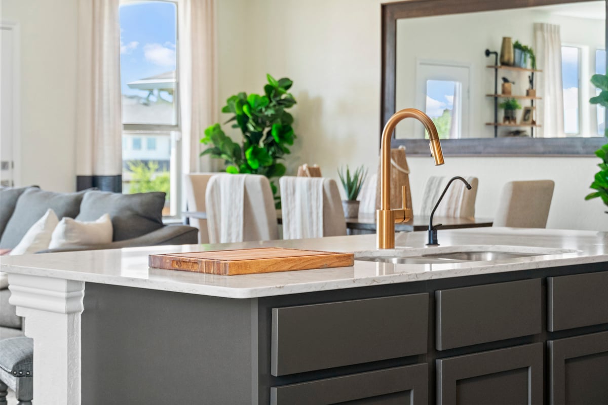 Kitchen island and Moen® Align faucet