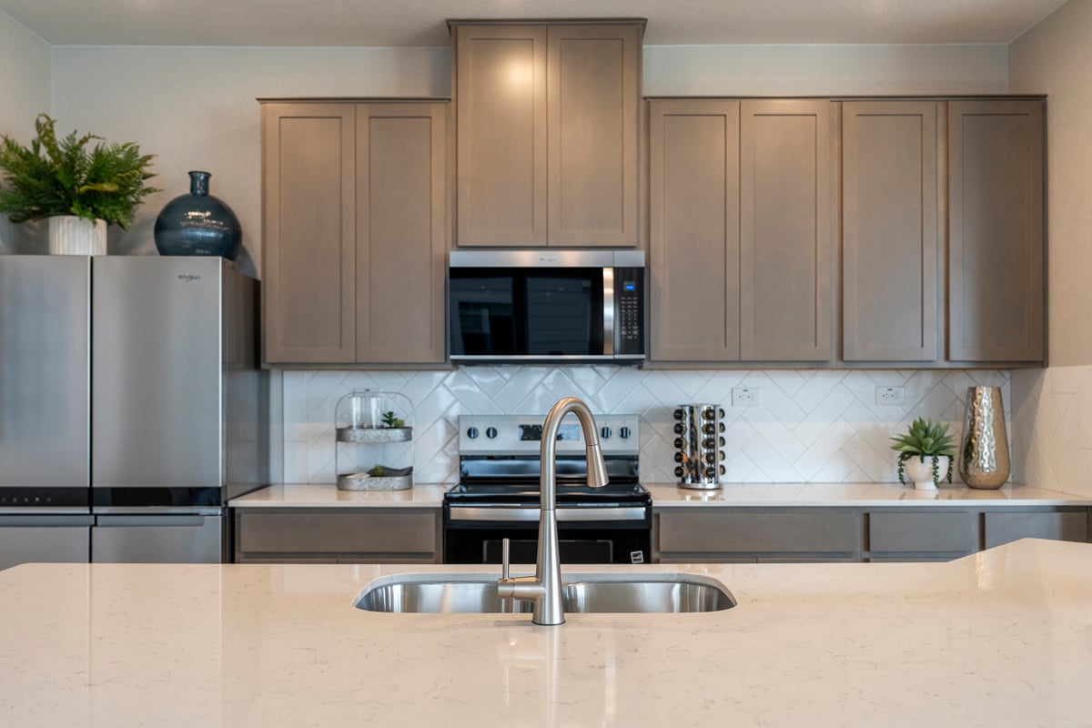 Optional Shaker-style kitchen cabinets