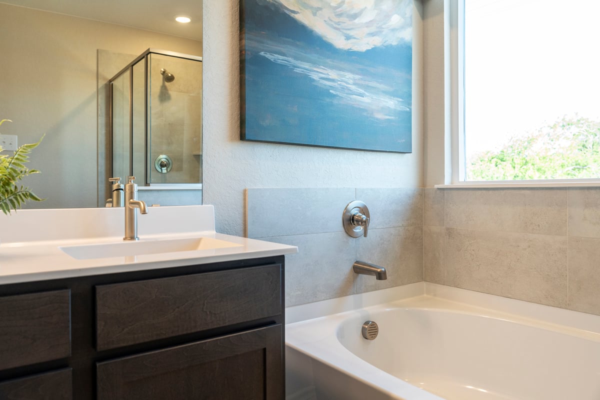 Tub and separate shower at primary bath