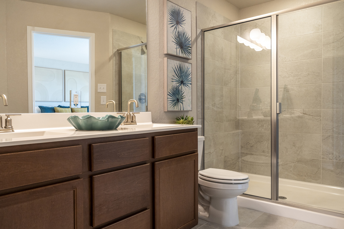 42-in. shower with tile surround at primary bath