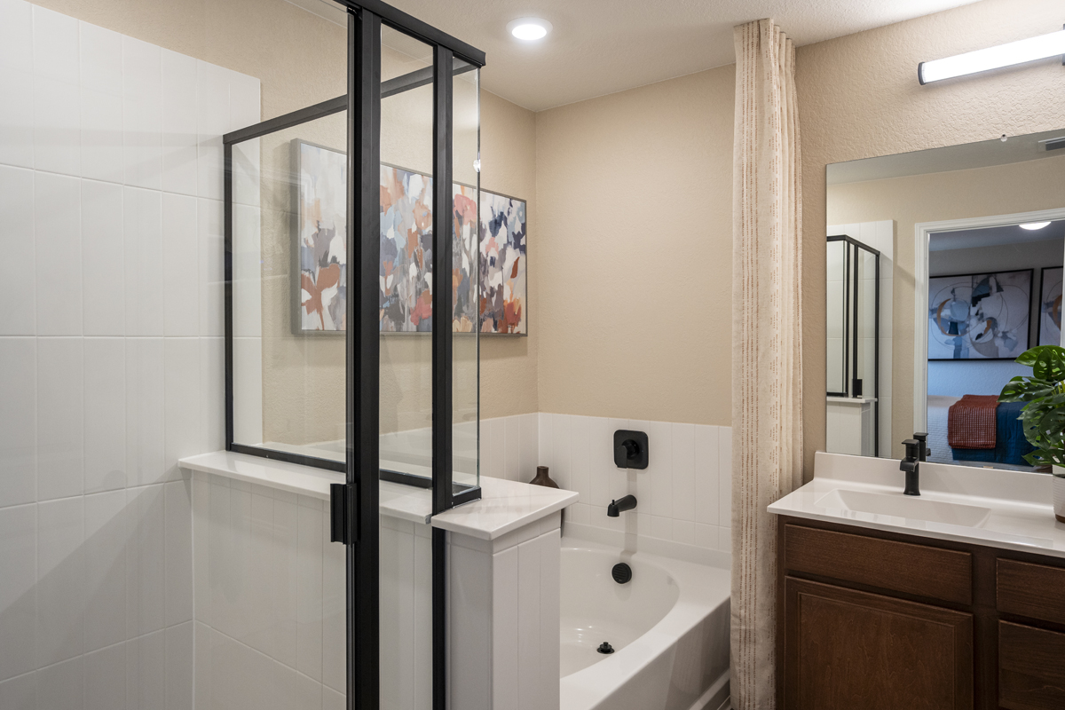 Tub and separate shower at primary bath