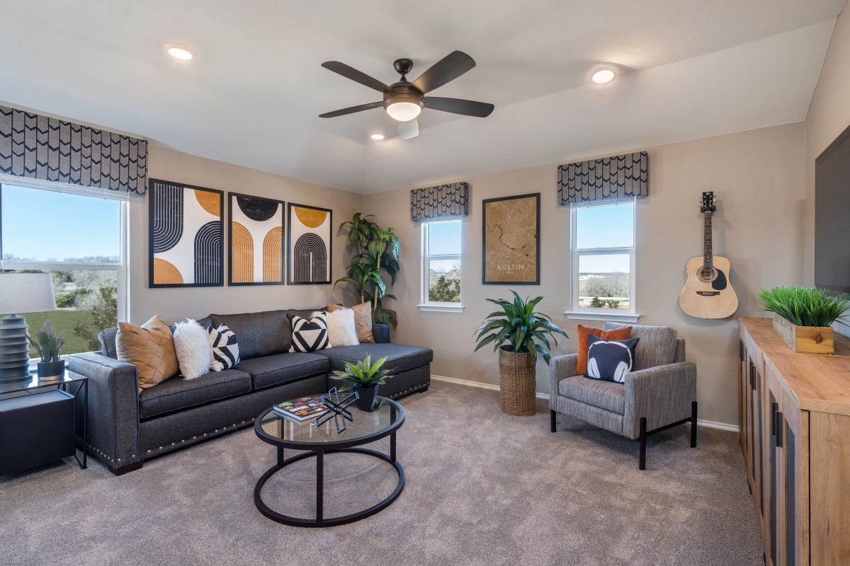 New Homes in Jarrell, TX - Sonterra - Eastwood Plan 2403 Game Room as modeled at West Canyon Trails