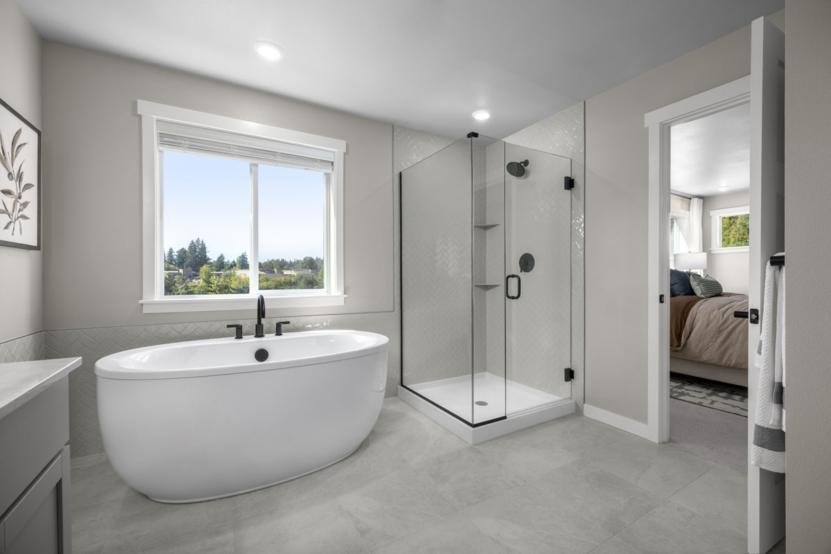 Tub and separate shower at primary bath