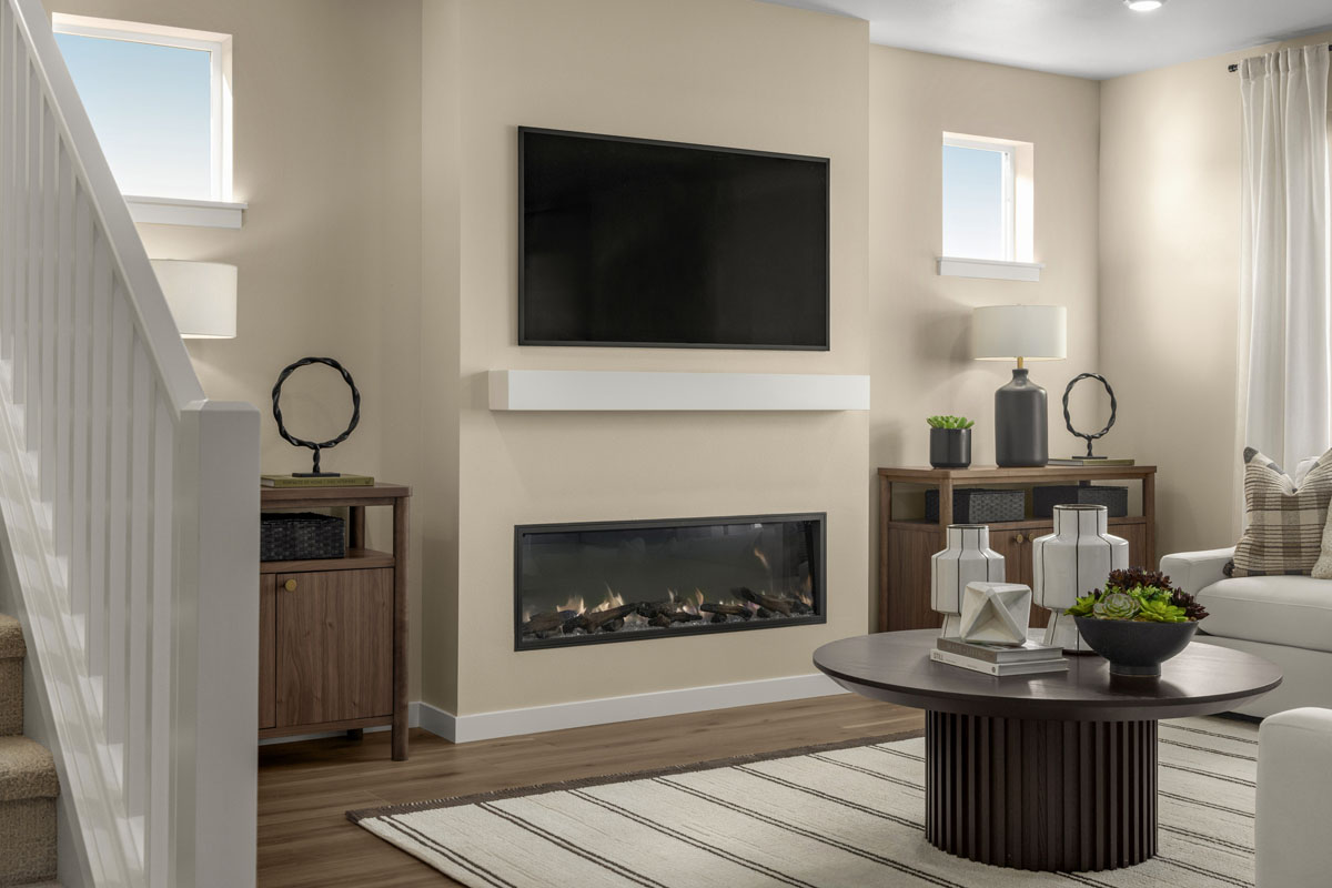 Electric fireplace at great room