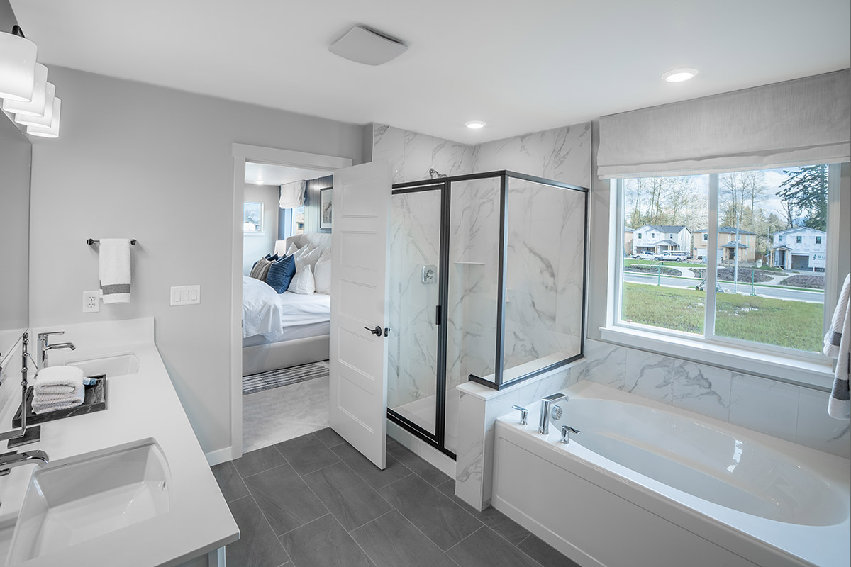 Tub and separate shower at primary bath