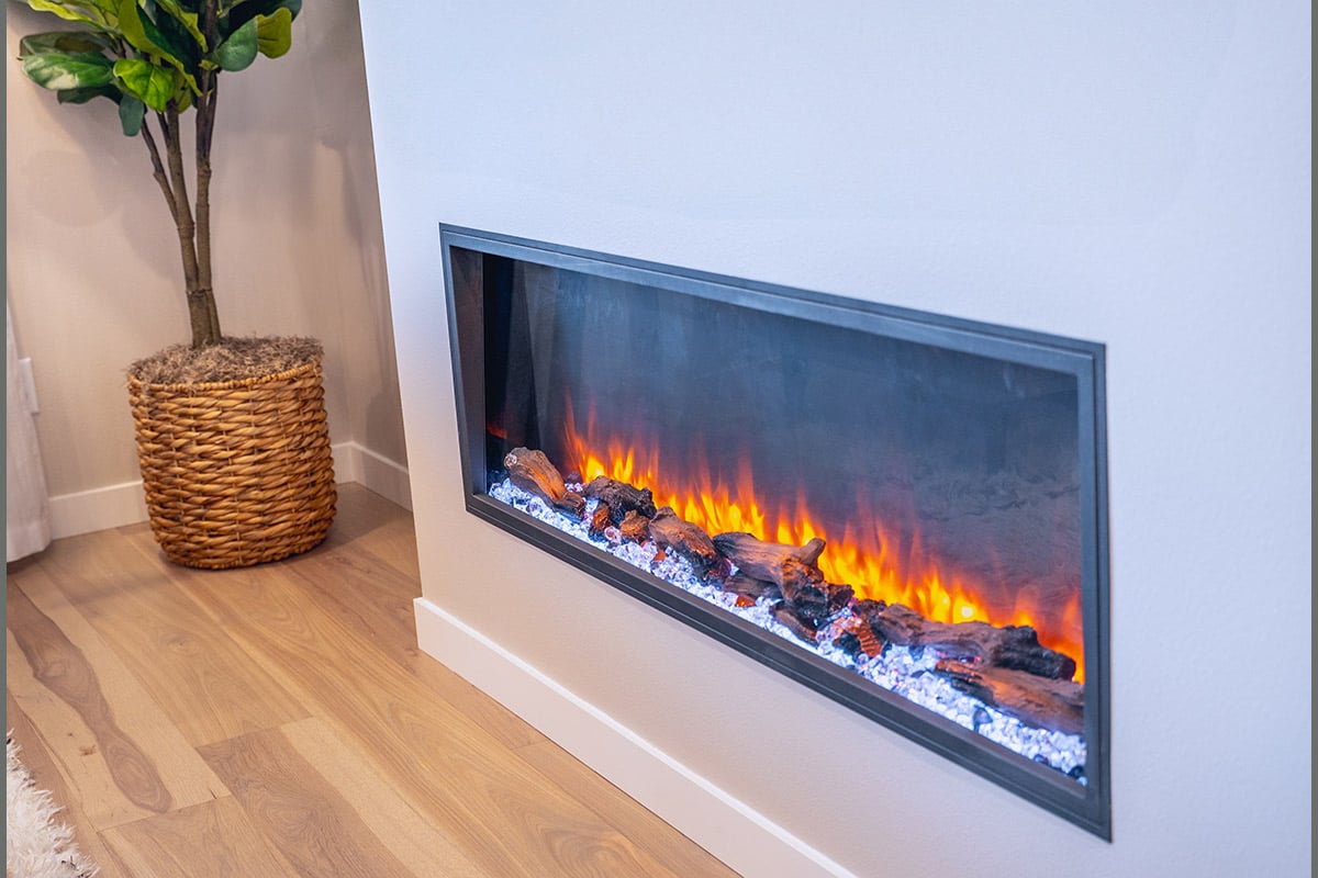 Electric fireplace at great room