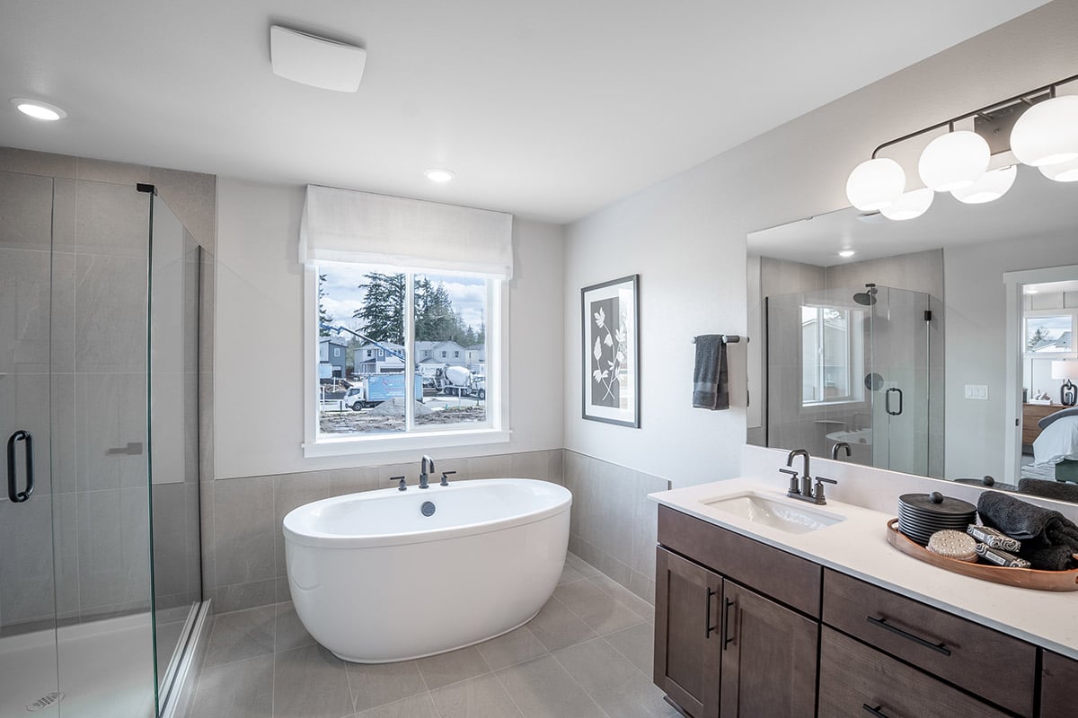 Tub and separate shower at primary bath