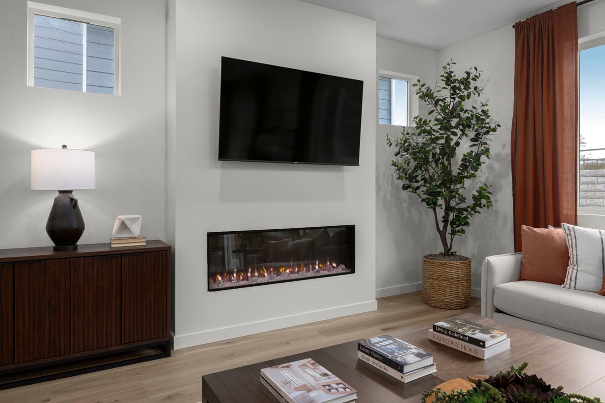 Electric fireplace at great room