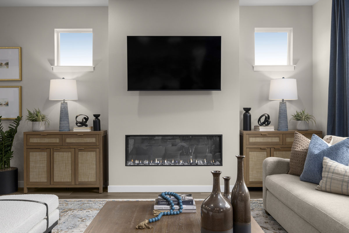 Electric fireplace at great room