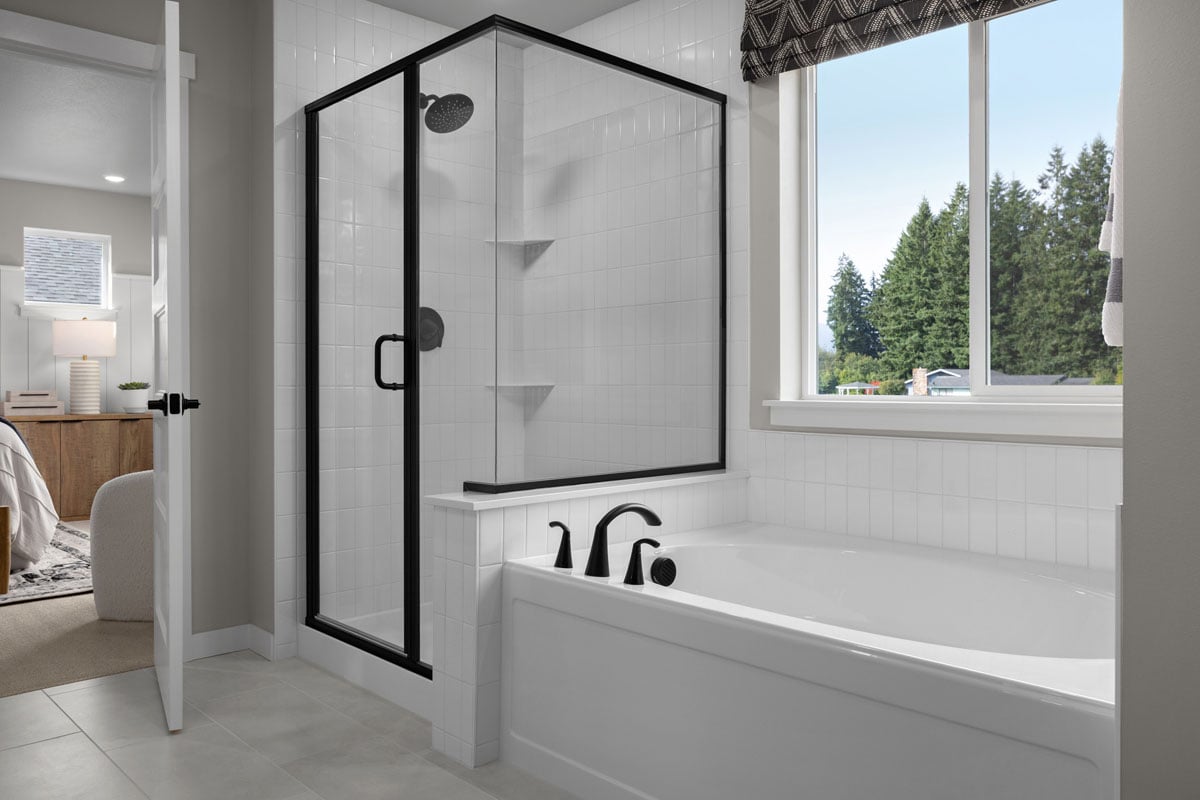 Tub and separate shower at primary bath