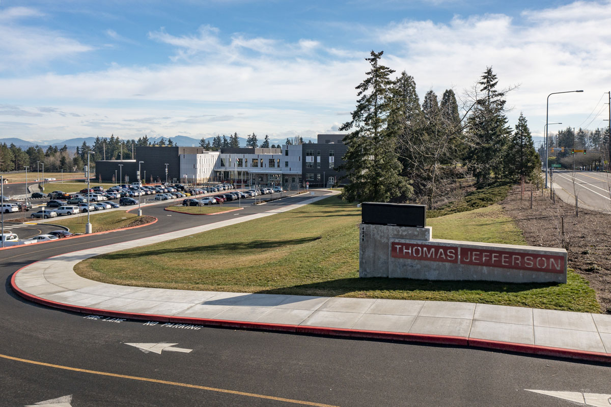 Less than a mile Thomas Jefferson High School