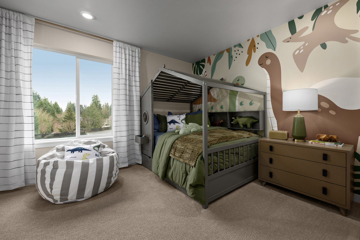 Polyester textured carpeting with cushion at bedrooms