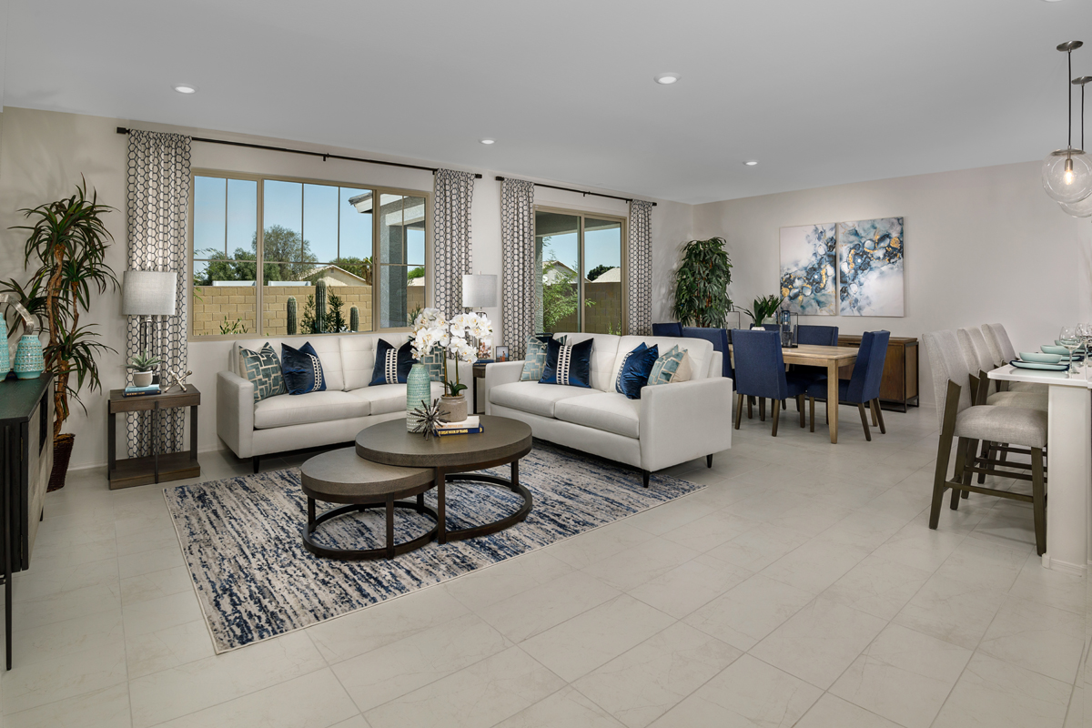KB model home great room in Avondale, AZ