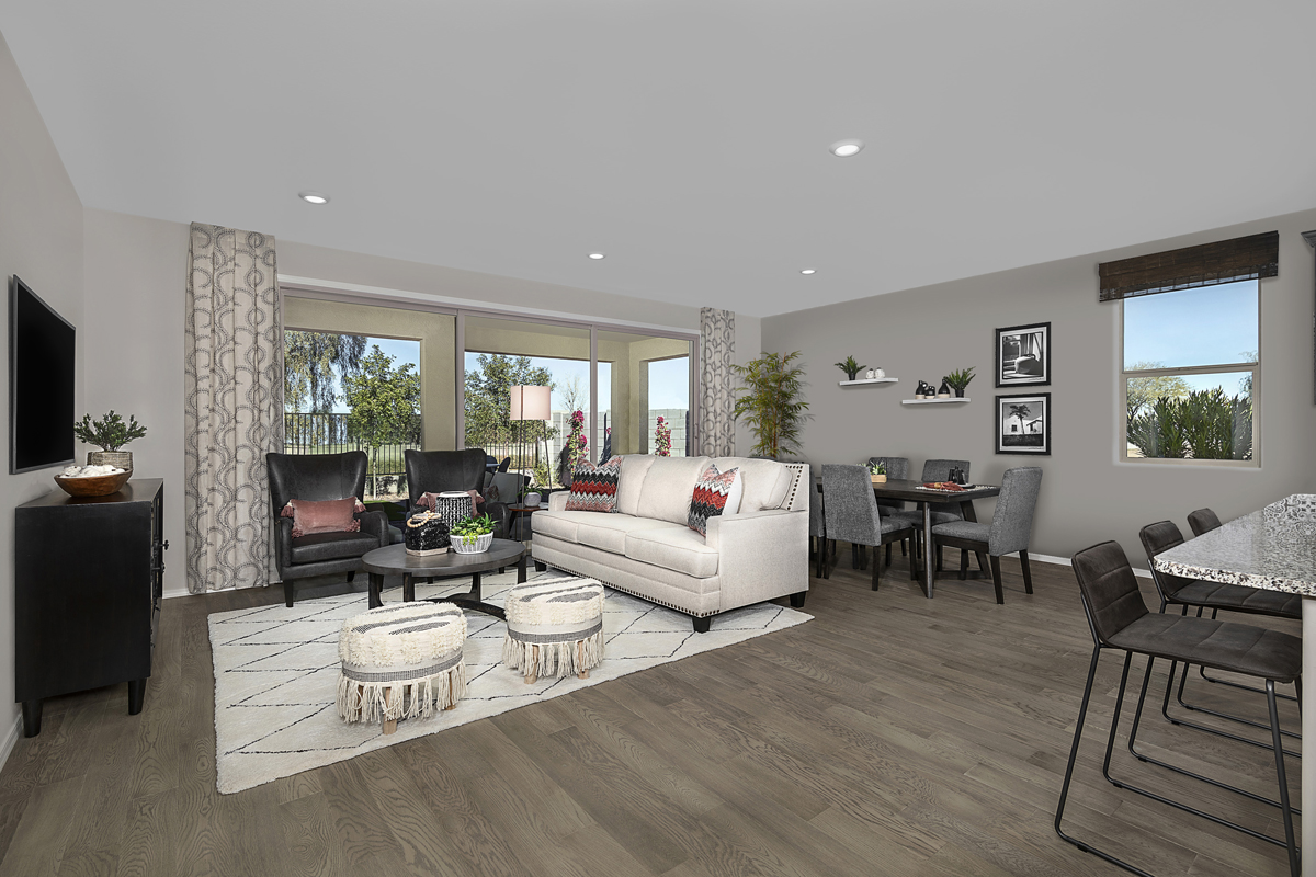 KB model home great room in Gilbert, AZ