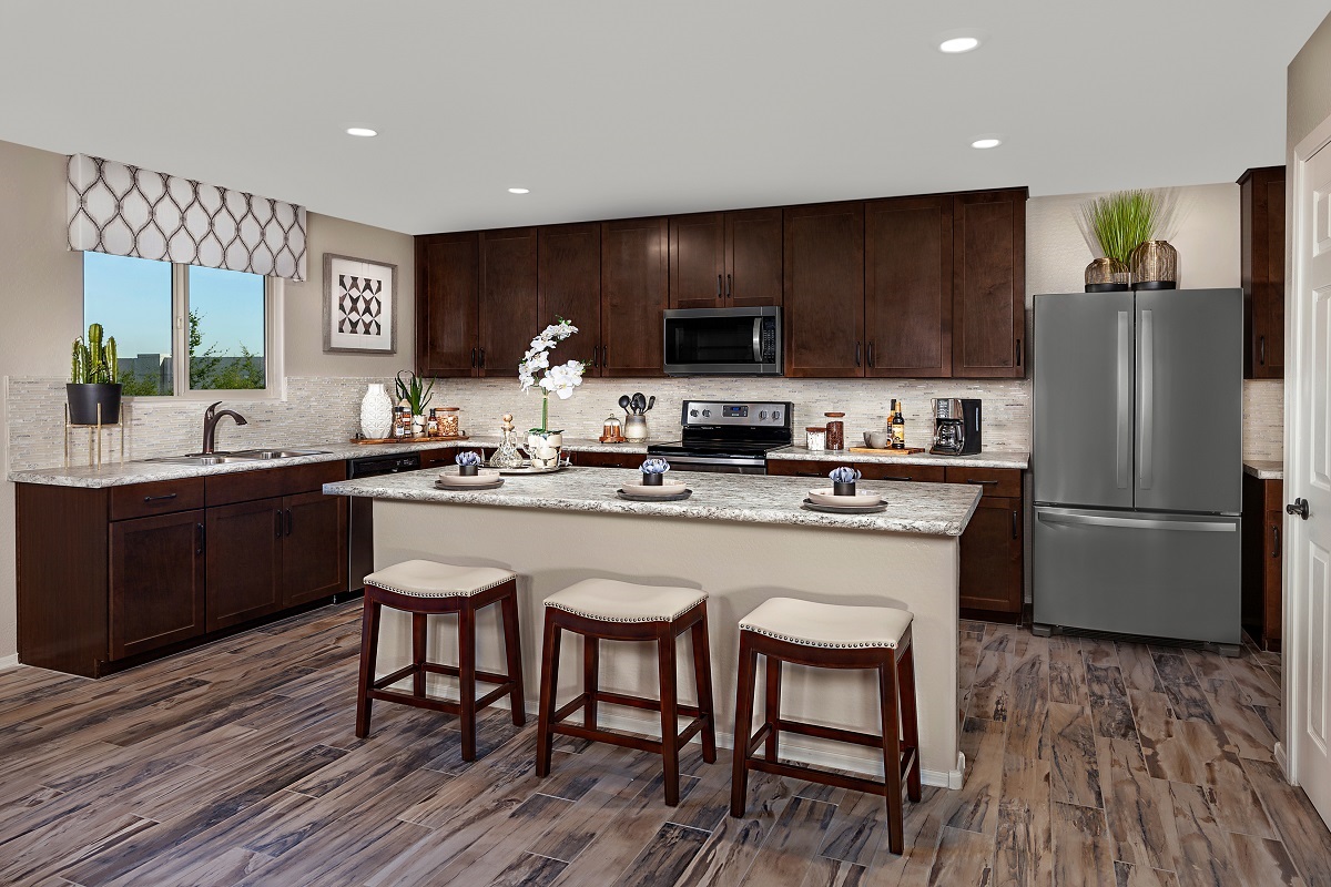 KB model home kitchen in Glendale, AZ