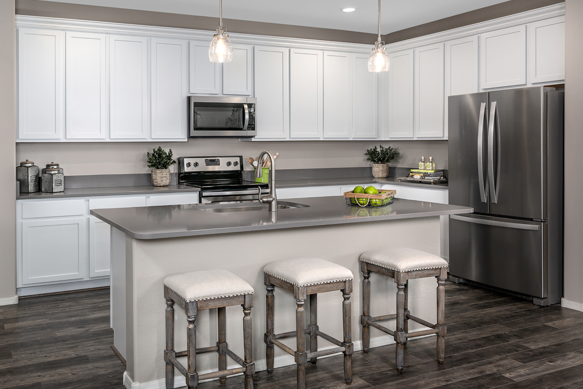 KB model home kitchen in Goodyear, AZ