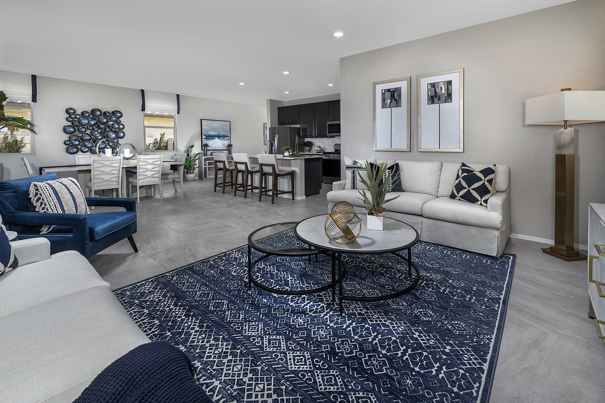 KB model home great room in Marana, AZ