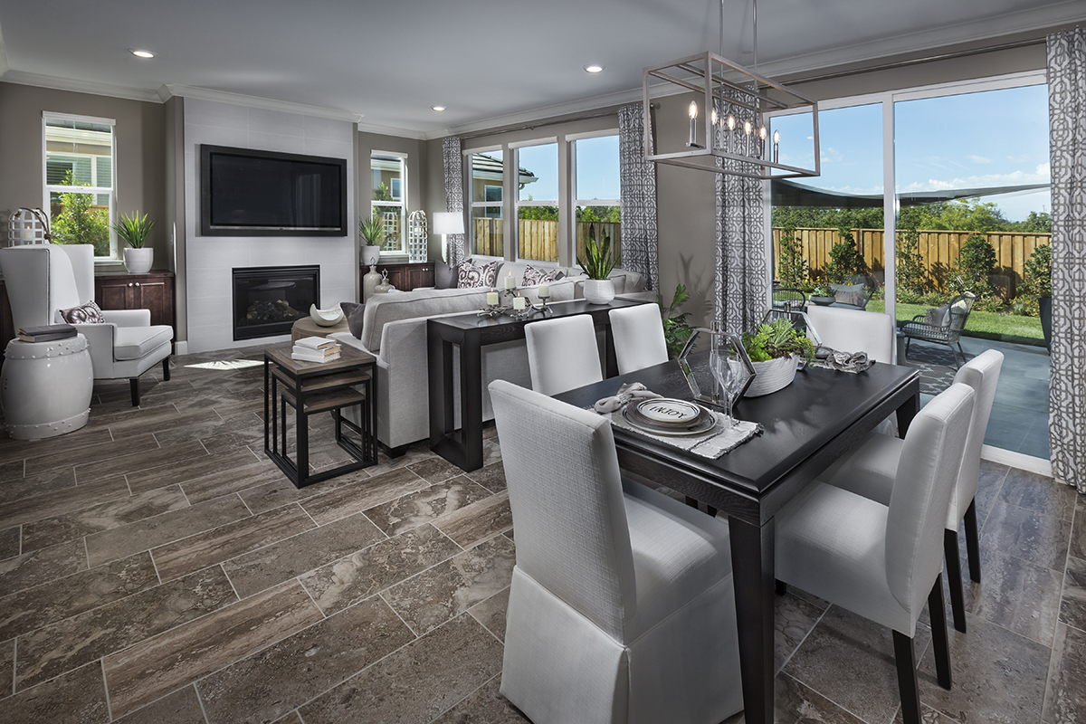 KB model home great room in Hollister, CA