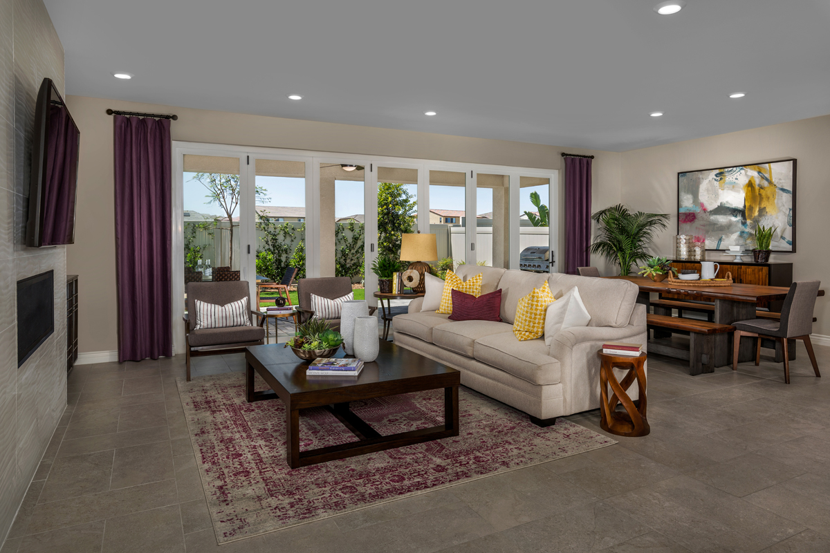 KB model home great room in Murrieta, CA