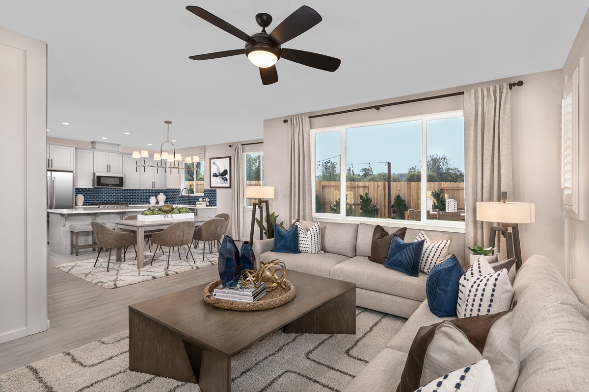 KB model home great room in Rocklin, CA