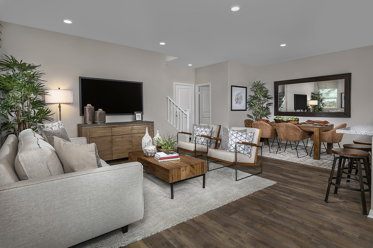 KB model home great room in Santa Clarita, CA