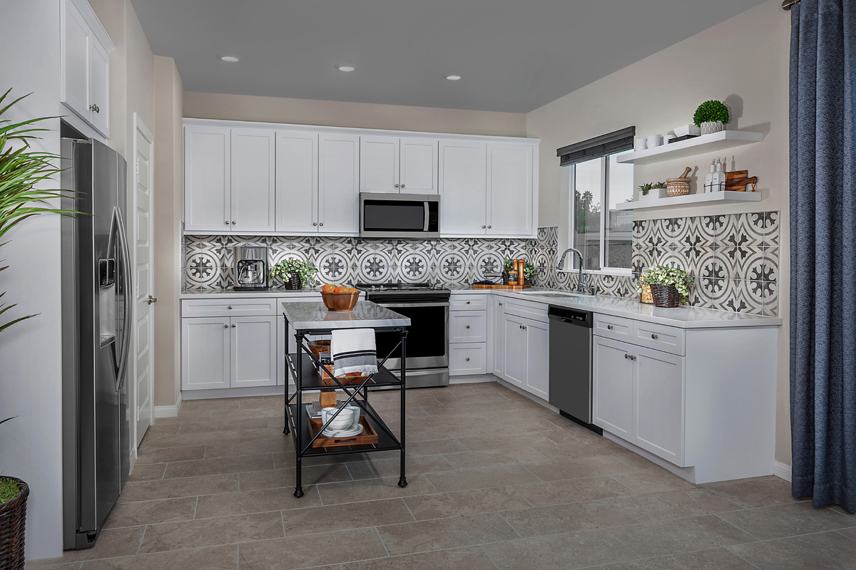 KB model home kitchen in Spring Valley, CA