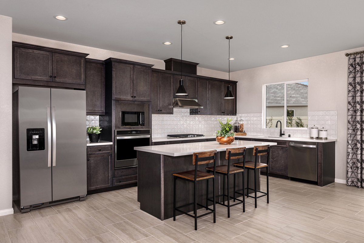 KB model home kitchen in Winchester, CA