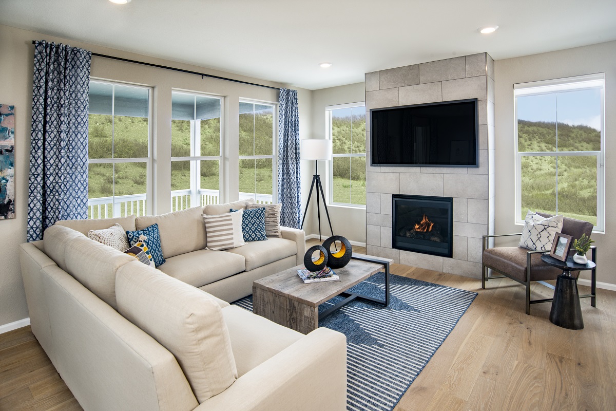 KB model home great room in Castle Rock, CO