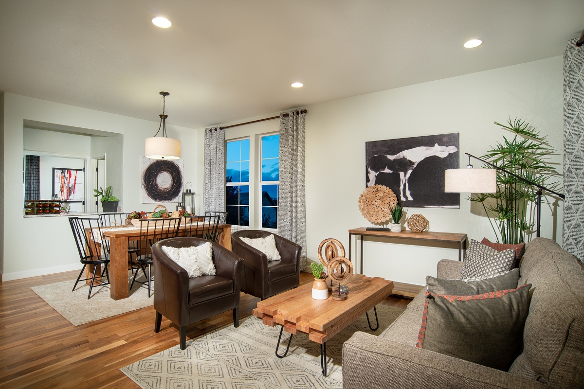 KB model home great room in Dacono, CO