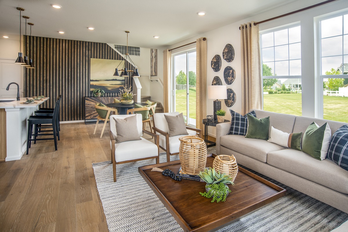 KB model home great room in Longmont, CO