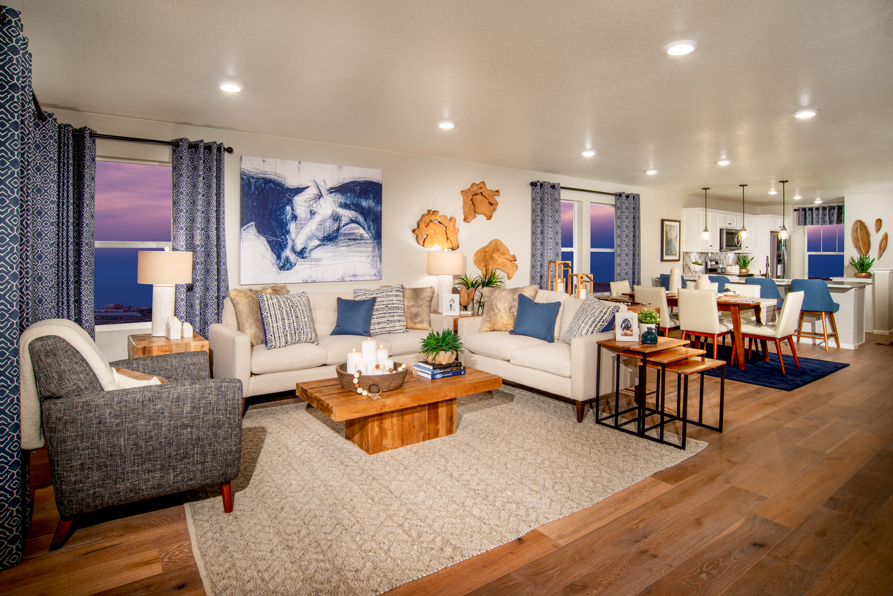 KB model home great room in Loveland, CO