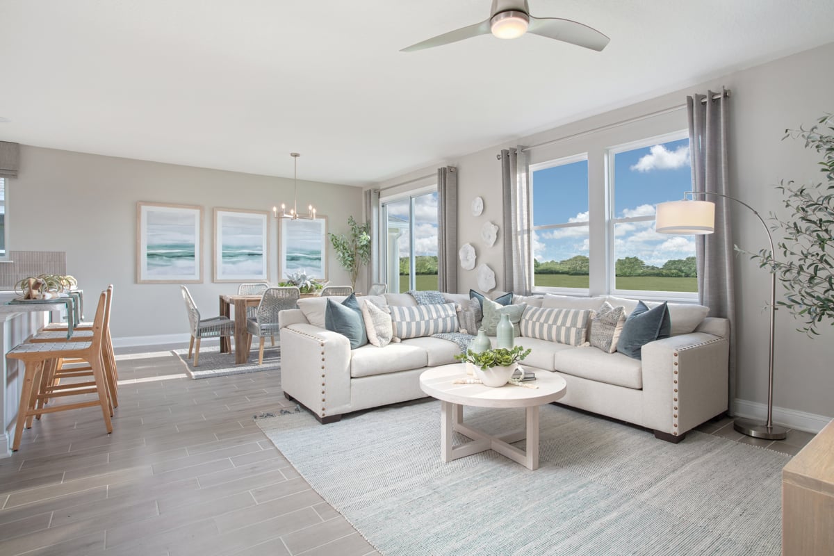 KB model home great room in Flagler Beach, FL