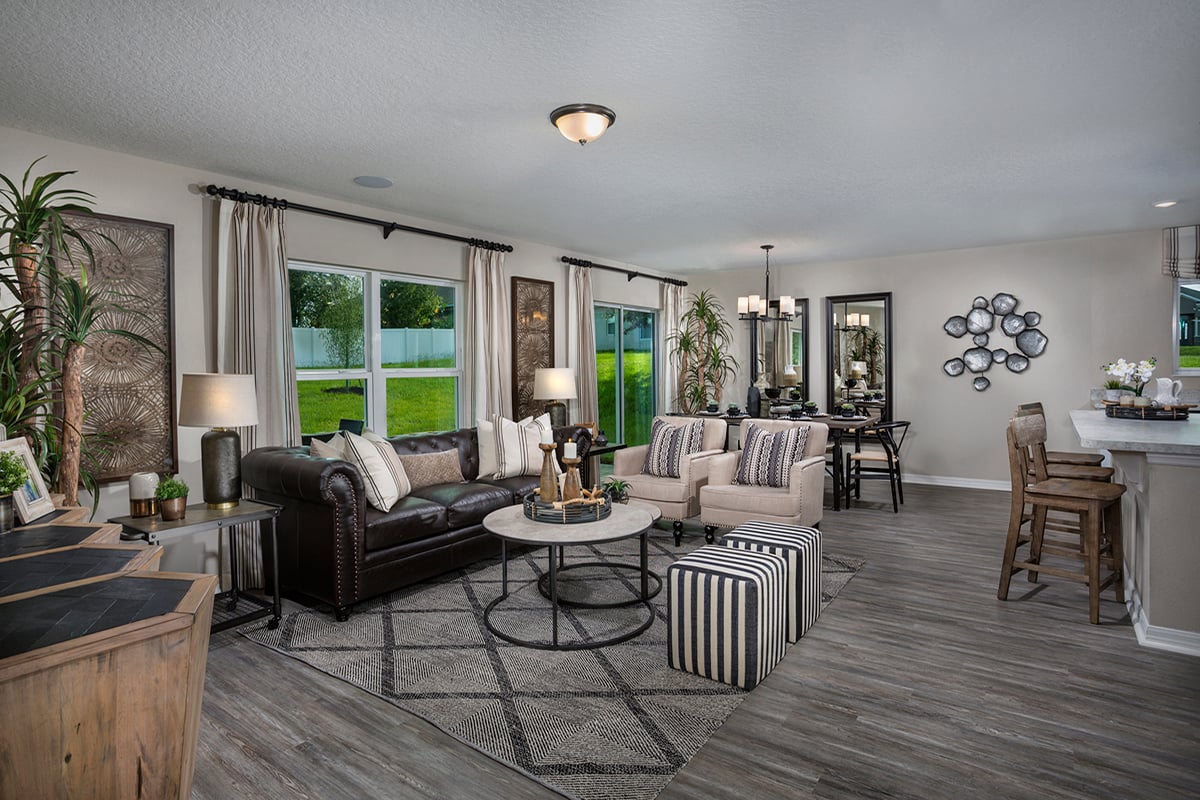 KB model home great room in Mascotte, FL