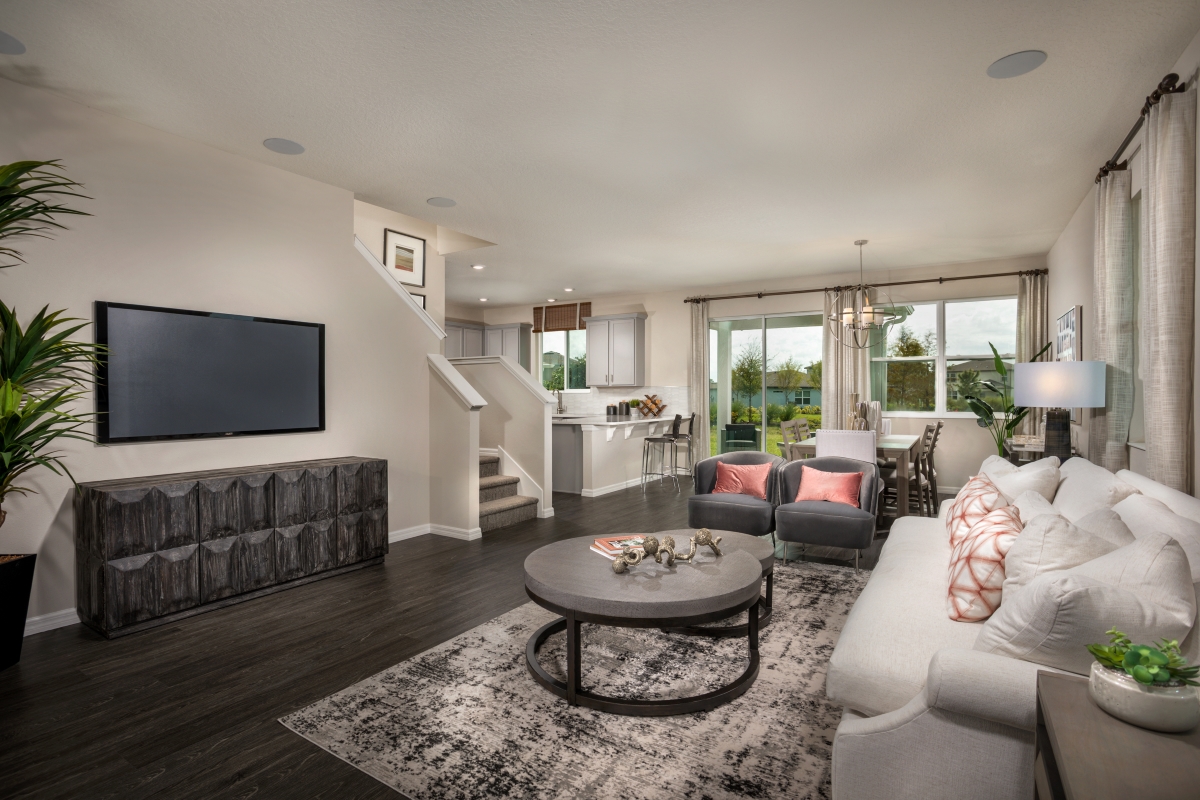KB model home great room in Parrish, FL