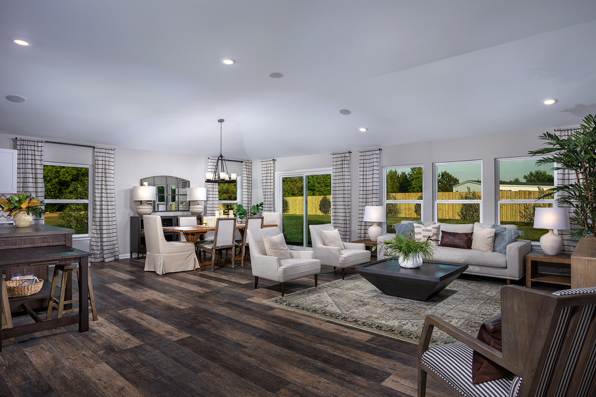 KB model home great room in Willow Spring, NC