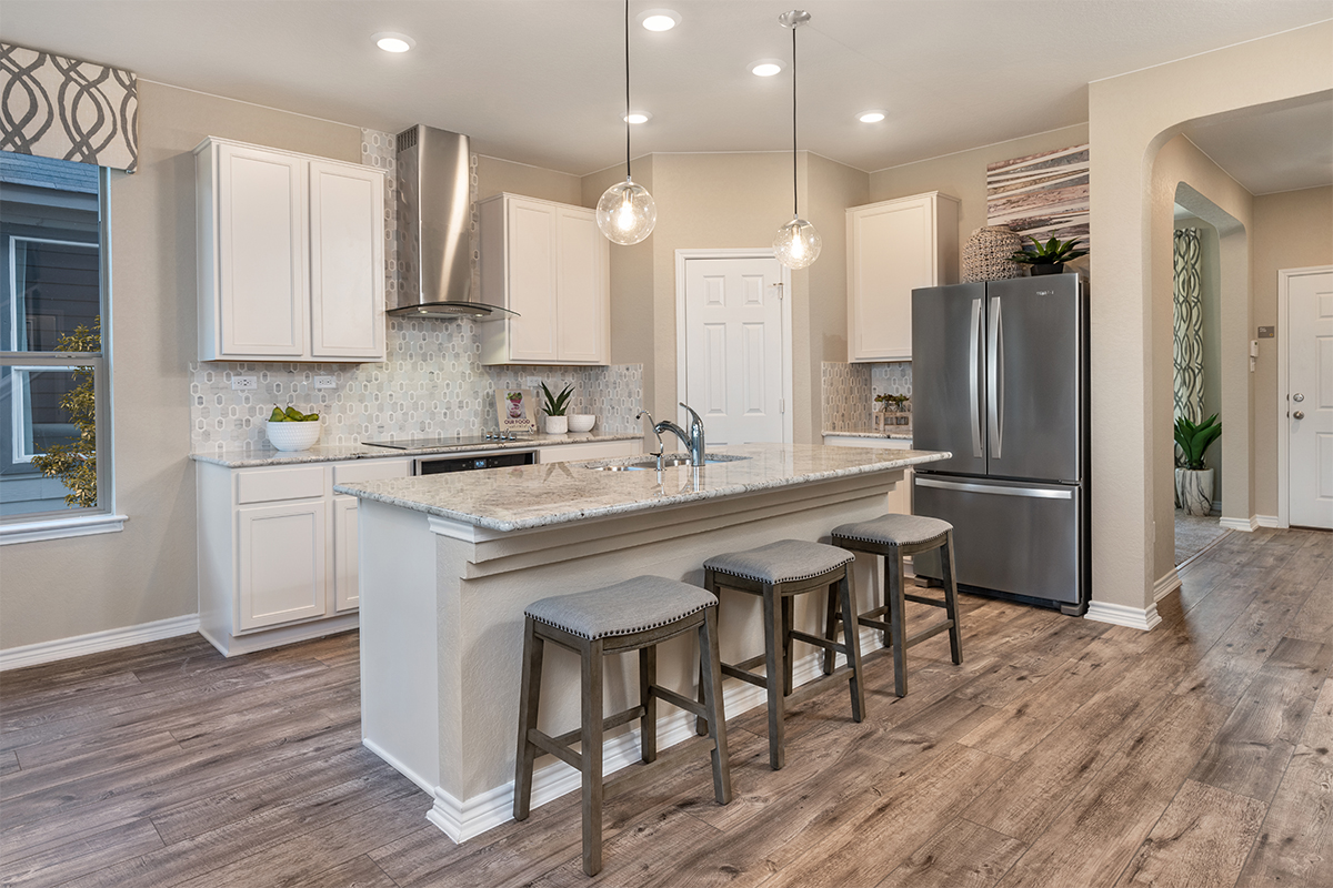 KB model home kitchen in Converse, TX
