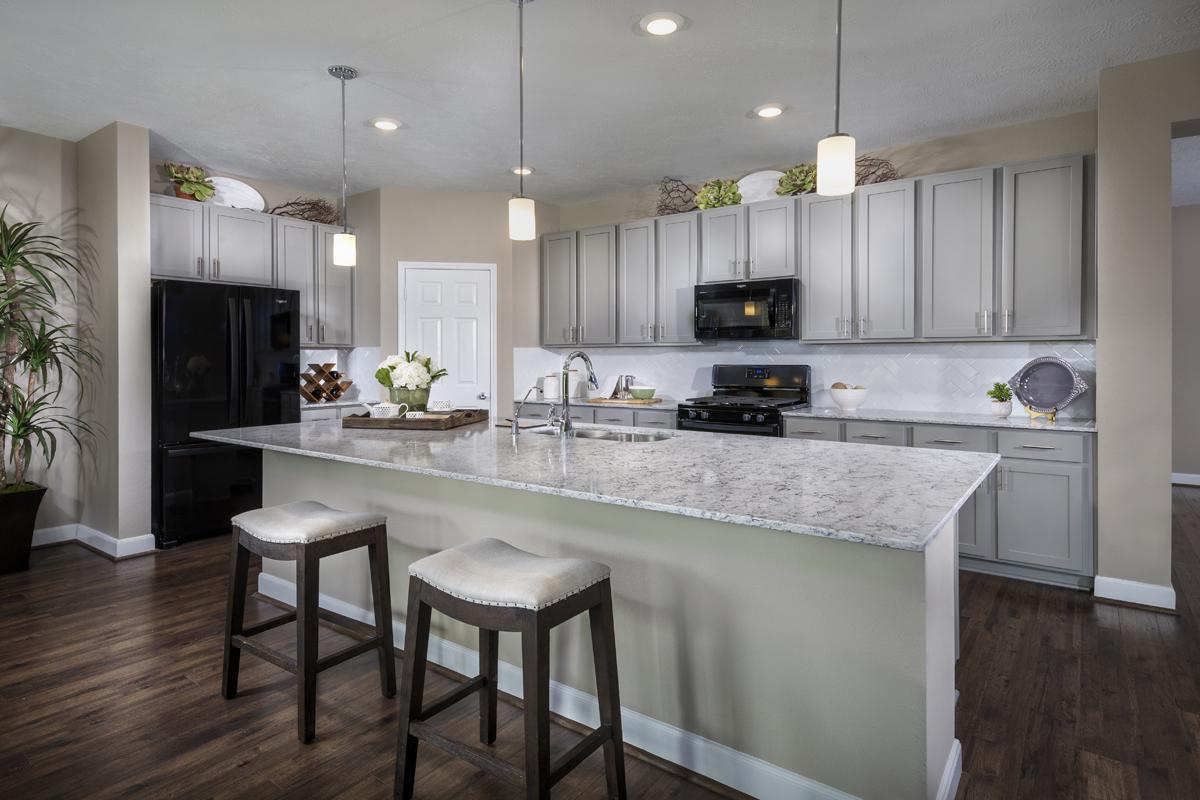 KB model home kitchen in Humble, TX