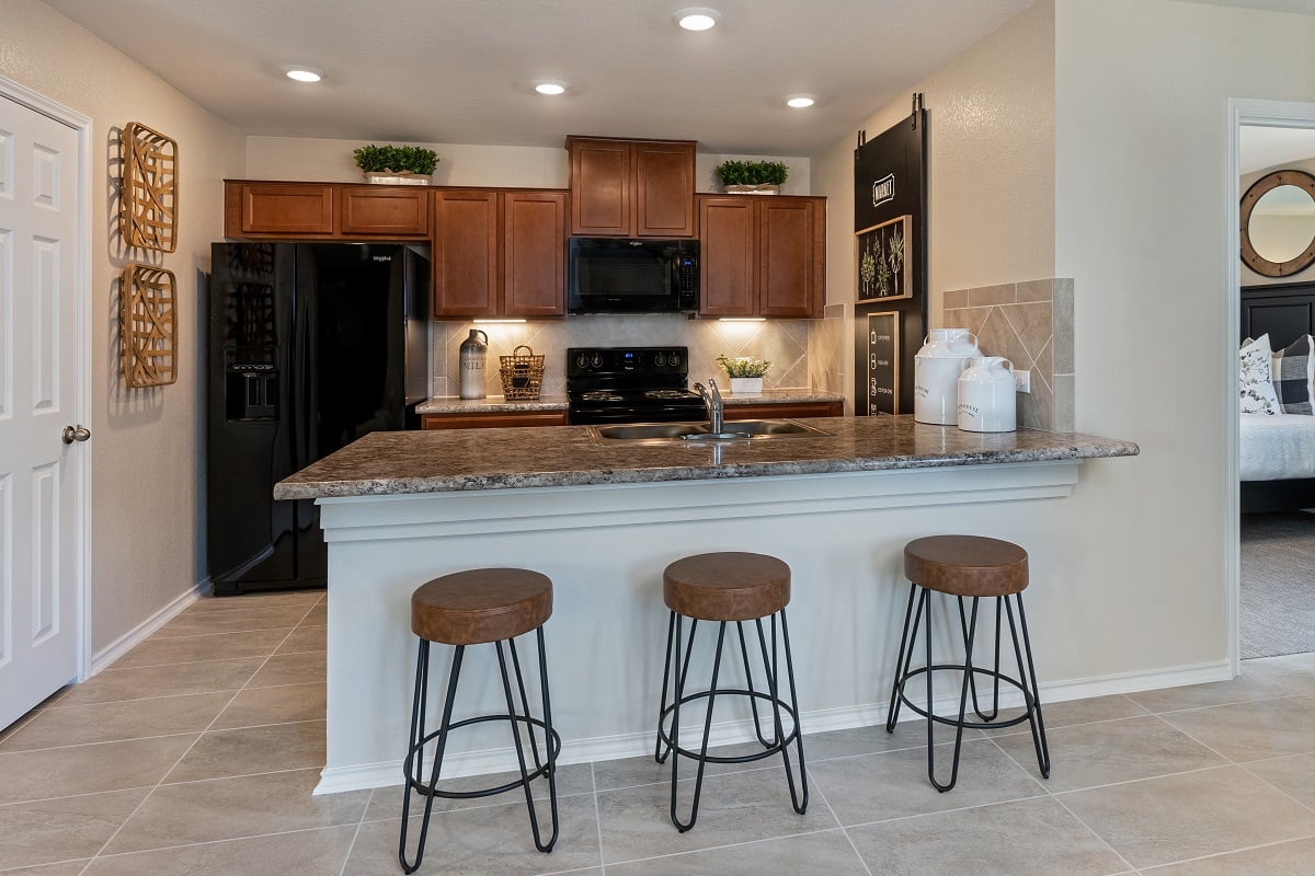 KB model home kitchen in Jarrell, TX