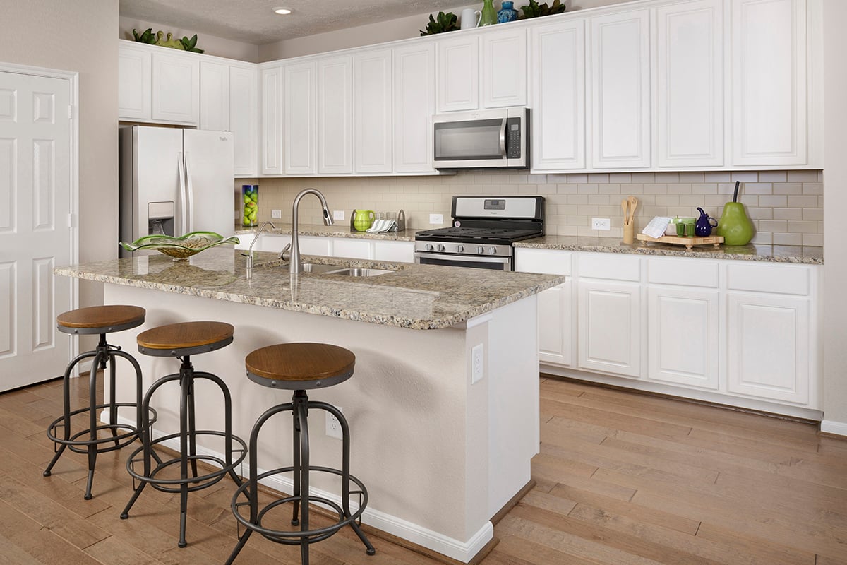 KB model home kitchen in Katy, TX