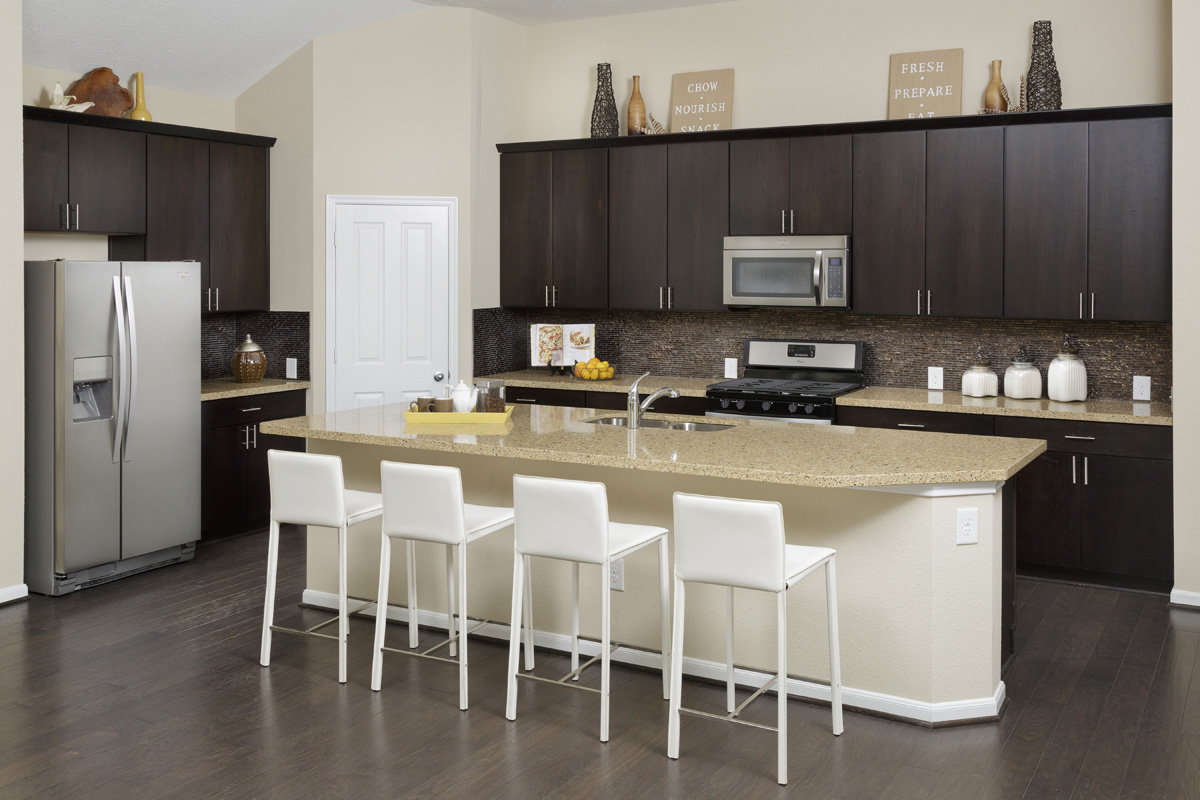 KB model home kitchen in Magnolia, TX