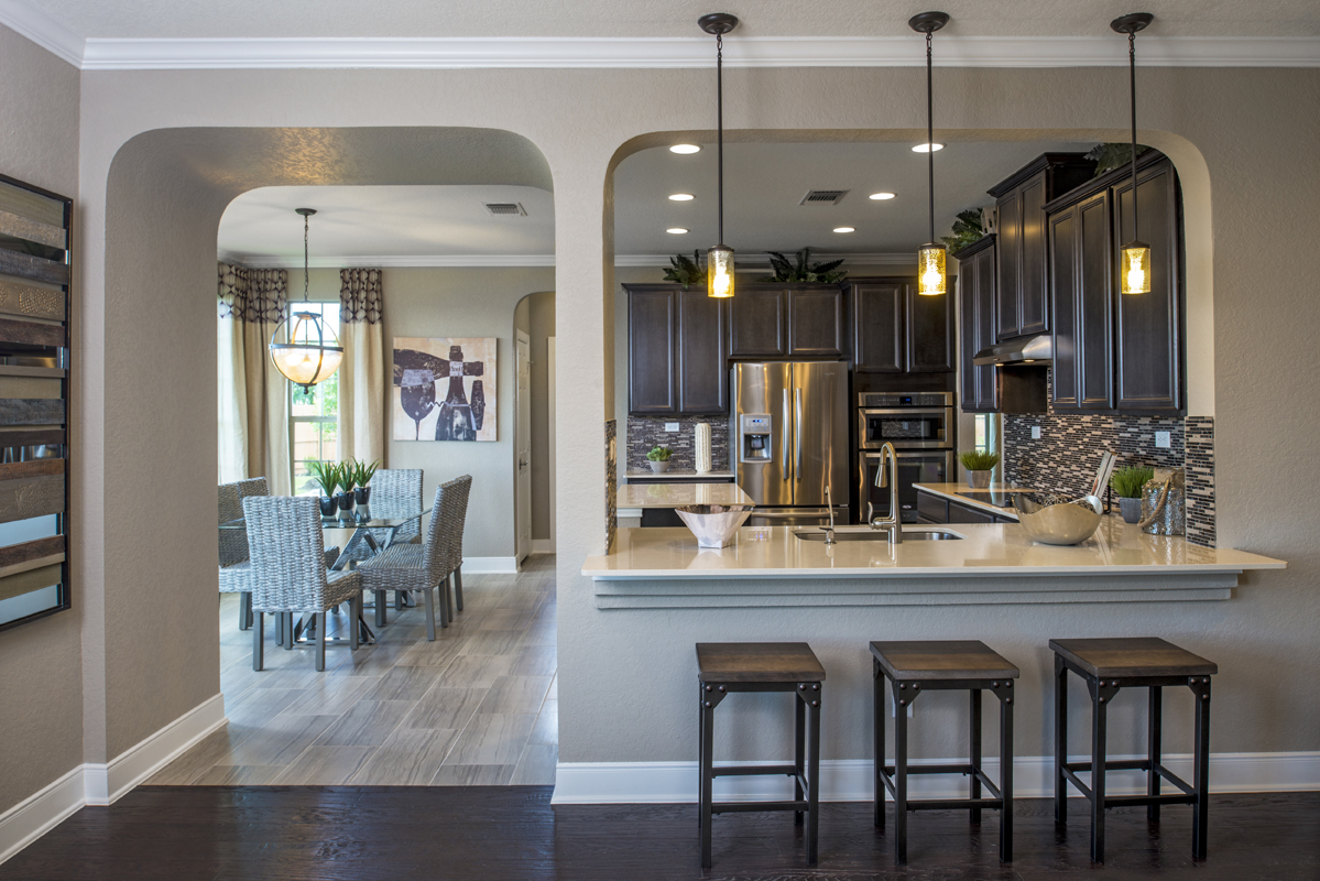 KB model home kitchen in New Braunfels, TX