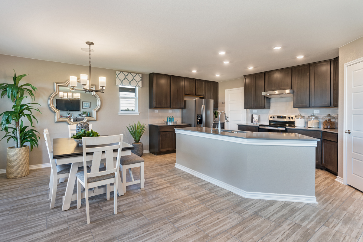 KB model home kitchen & dining in Seguin, TX